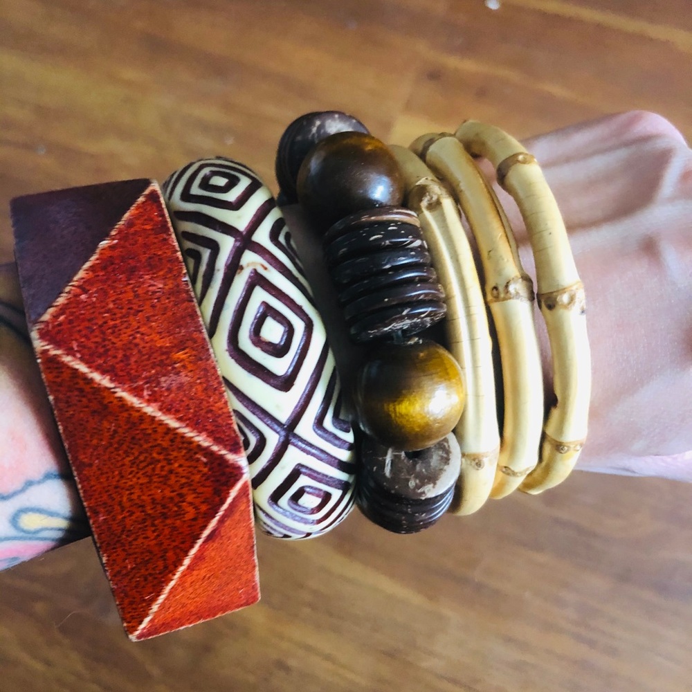 Wooden Pinup Tiki Bracelet bundle
